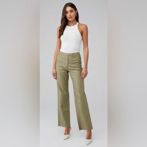 Sovere Influence Leatherette Pant in Green Tea from Anthropology